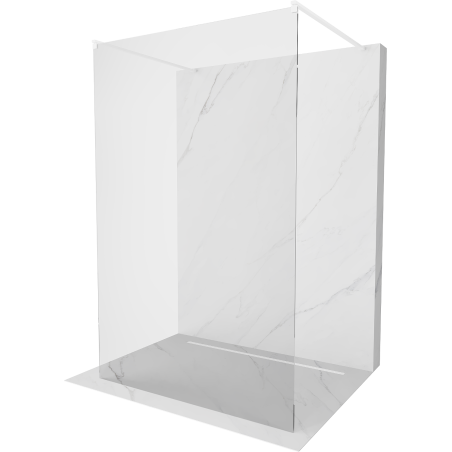Mexen Kioto freestanding shower wall 125 x 200 cm, transparent 8 mm, white - 800-125-002-20-00