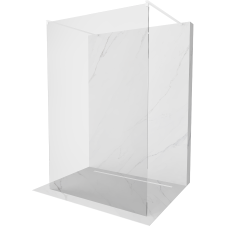 Mexen Kioto freestanding shower wall 135 x 200 cm, transparent 8 mm, white - 800-135-002-20-00