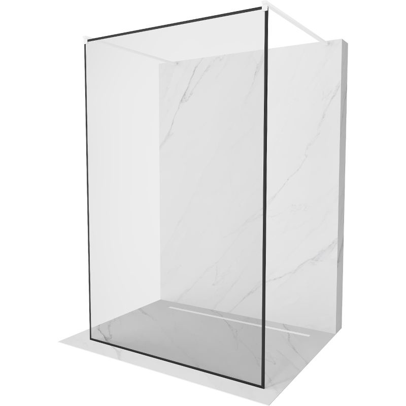 Mexen Kioto freestanding shower wall 160 x 200 cm, black pattern 8 mm, white - 800-160-002-20-70