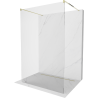 Mexen Kioto Freestanding Shower Wall 145 x 200 cm, Transparent 8 mm, Gold - 800-145-002-50-00