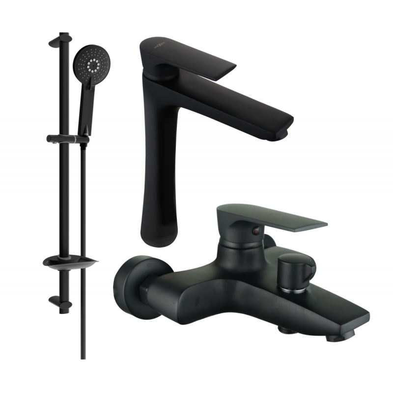 Mexen Axel DB40 bathtub set, Black - 73813DB40-70