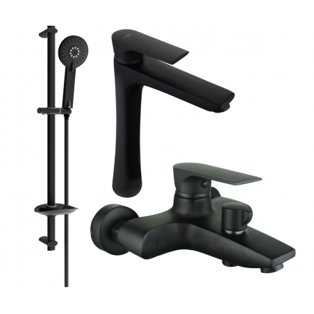 Mexen Axel DB40 bathtub set, Black - 73813DB40-70