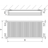 Mexen CH30 Hygiene panel heater 400 x 1000 mm, side connection, 1096 W, anthracite - W430H-040-100-66