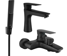 Mexen Axel R72 bathtub set, Black - 73803R72-70