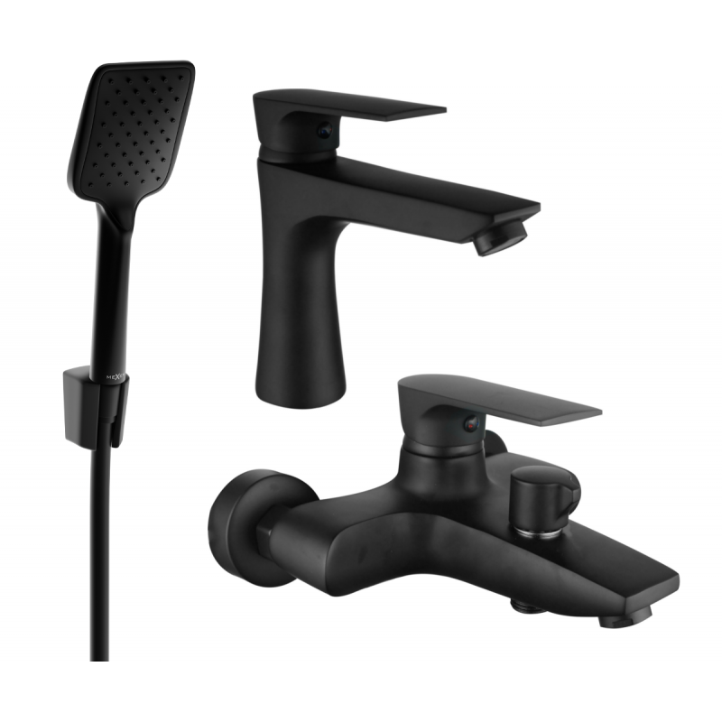 Mexen Axel R62 bath set, black - 73803R62-70