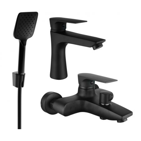 Mexen Axel R62 bathtub set, Black - 73803R62-70
