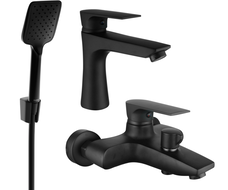 Mexen Axel R62 bathtub set, Black - 73803R62-70