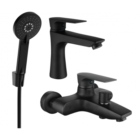 Mexen Axel R40 bathtub set, Black - 73803R40-70