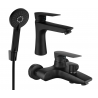 Mexen Axel R40 bathtub set, Black - 73803R40-70