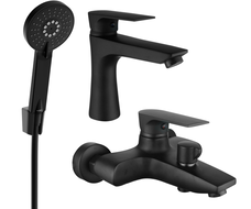 Mexen Axel R40 bathtub set, Black - 73803R40-70