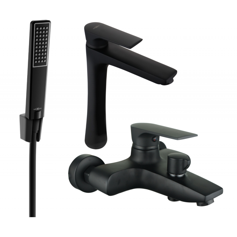 Mexen Axel R72 bath set, black - 73813R72-70