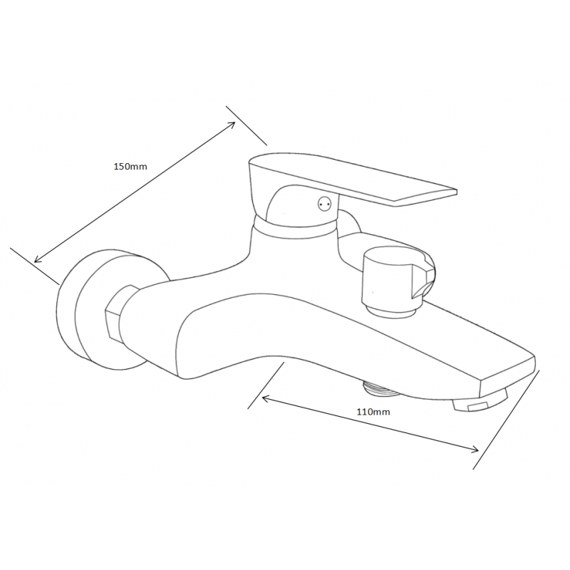Mexen Axel R62 bathtub set, chrome - 73813R62-00