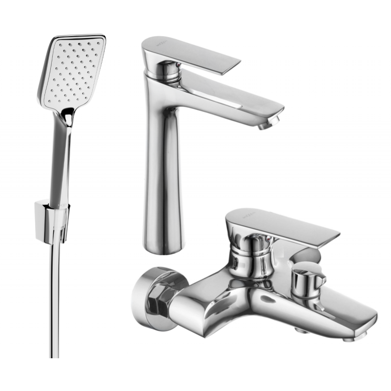 Mexen Axel R62 bath set, chrome - 73813R62-00