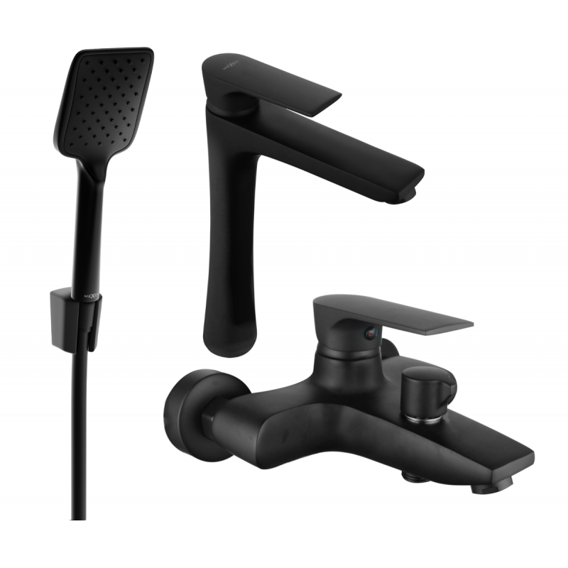 Mexen Axel R62 bath set, black - 73813R62-70