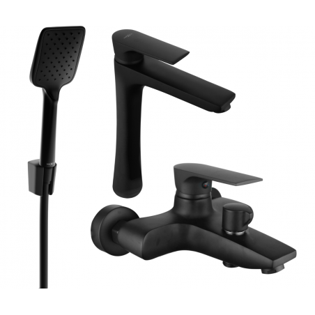 Mexen Axel R62 bath set, black - 73813R62-70