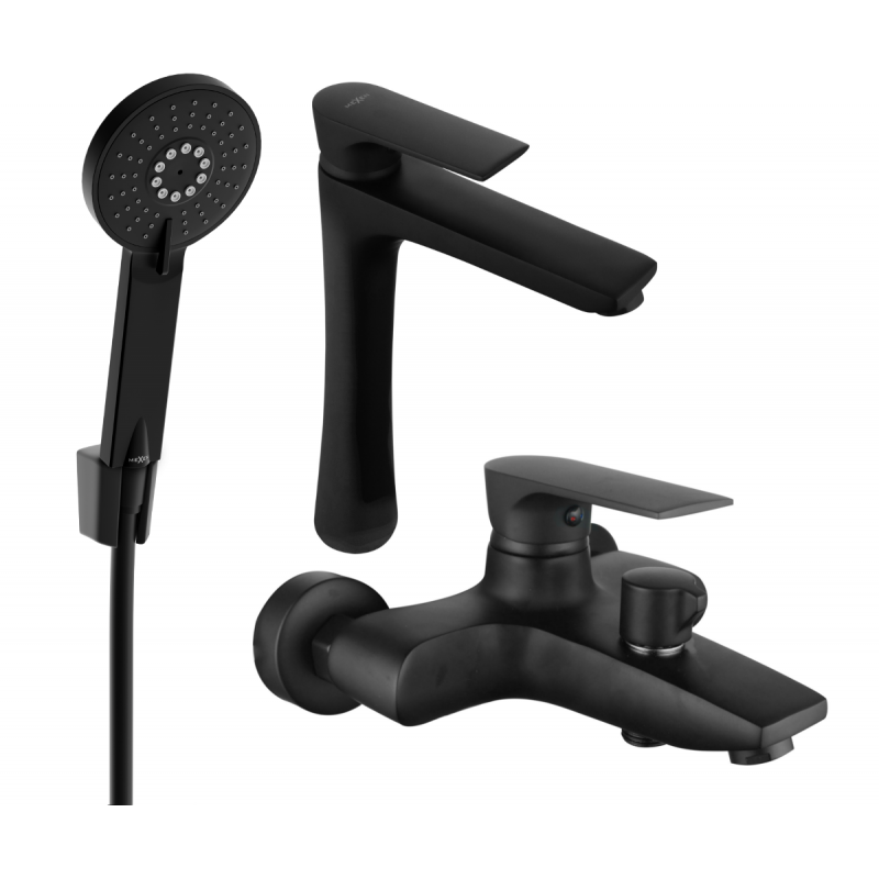 Mexen Axel R40 bathtub set, Black - 73813R40-70