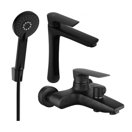 Mexen Axel R40 bathtub set, Black - 73813R40-70