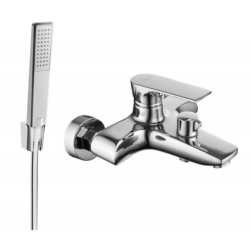 Mexen Axel R72 bathtub mixer tap with shower head, Chrome - 7383R72-00