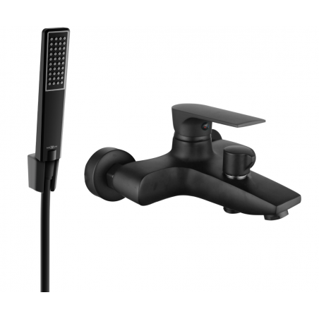 Mexen Axel R72 bathtub mixer tap with shower head, Black - 7383R72-70
