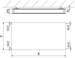 Mexen CHF20 Hygiene Flat Radiator 500 x 500 mm, Side connection, 431 W, Anthracite - W420HF-050-050-66