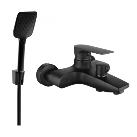 Mexen Axel R62 bathtub mixer tap with shower head, Black - 7383R62-70