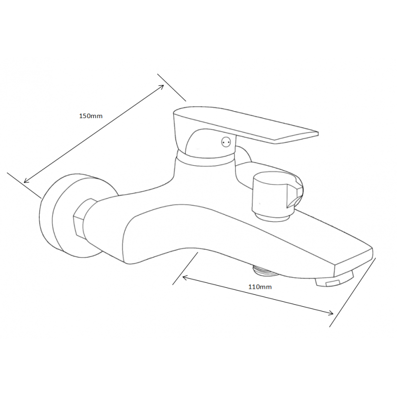 Mexen Axel R40 bath faucet with shower set, chrome - 7383R40-00