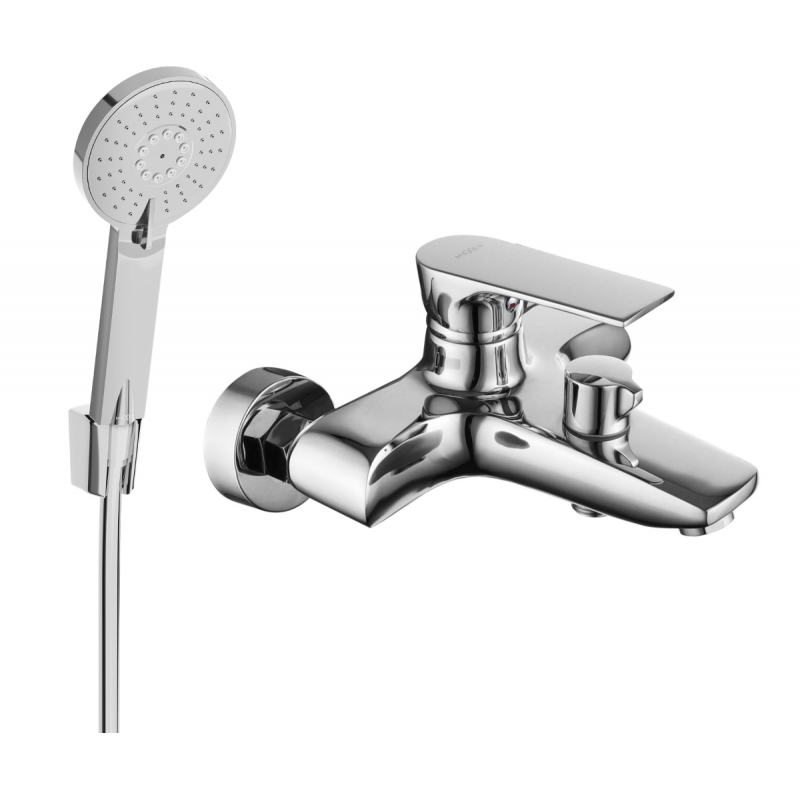 Mexen Axel R40 bathtub mixer tap with shower head, Chrome - 7383R40-00