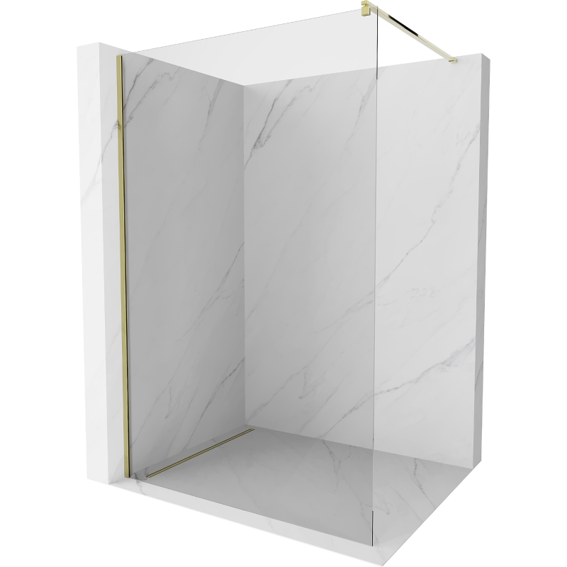 Mexen Kioto shower screen Walk-in 125 x 200 cm, transparent 8 mm, gold - 800-125-101-50-00