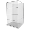 Mexen Kioto free-standing shower screen 100 x 200 cm, Transparent/Black pattern 8 mm, Chrome - 800-100-002-01-77