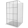 Mexen Kioto Freestanding Shower Screen 100 x 200 cm, Black Grid 8 mm, Chrome - 800-100-002-01-77