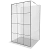 Mexen Kioto free-standing shower wall 110 x 200 cm, black grid 8 mm, chrome - 800-110-002-01-77