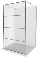 Mexen Kioto free-standing shower screen 120 x 200 cm, Transparent/Black pattern 8 mm, Chrome - 800-120-002-01-77