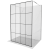 Mexen Kioto free-standing shower screen 140 x 200 cm, Transparent/Black pattern 8 mm, Chrome - 800-140-002-01-77