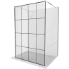 Mexen Kioto freestanding shower panel 140 x 200 cm, black grid 8 mm, chrome - 800-140-002-01-77