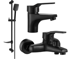 Mexen Caro DF62 bathtub set, Black - 746603DF62-70