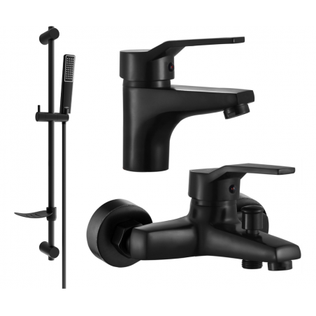 Mexen Caro DF72 bathtub set, Black - 746603DF72-70