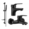 Mexen Caro DF72 bath set, black - 746603DF72-70