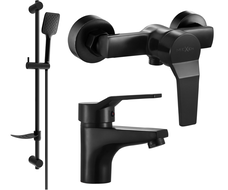 Mexen Caro DF62 shower set, Black - 746604DF62-70