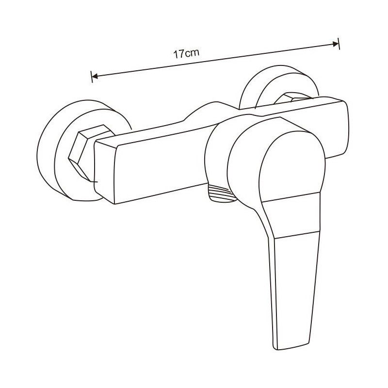 Mexen Caro DF72 shower set, chrome - 746604DF72-00
