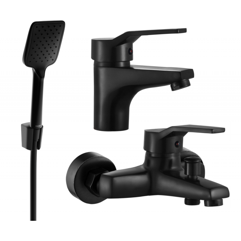 Mexen Caro R62 Bath Set, Black - 746603R62-70