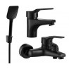 Mexen Caro R62 Bath Set, Black - 746603R62-70