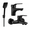 Mexen Caro R62 bathtub set, Black - 746603R62-70