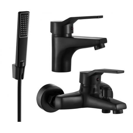 Mexen Caro R72 bath set, black - 746603R72-70