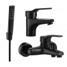 Mexen Caro R72 bath set, black - 746603R72-70