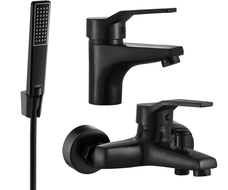Mexen Caro R72 bathtub set, Black - 746603R72-70