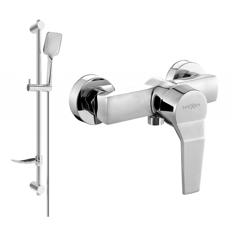 Mexen Caro DF62 shower faucet with shower set, chrome - 74664DF62-00
