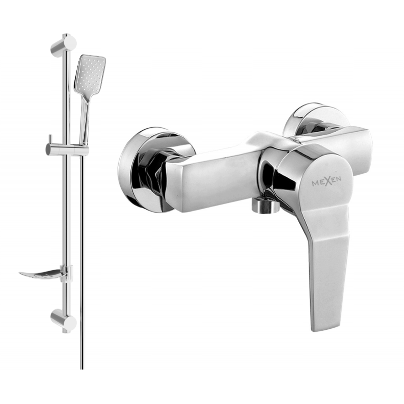 Mexen Caro DF62 shower tap with shower set, chrome - 74664DF62-00