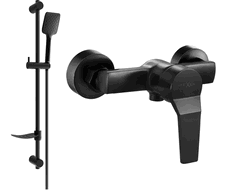 Mexen Caro DF62 shower faucet set with shower set, black - 74664DF62-70