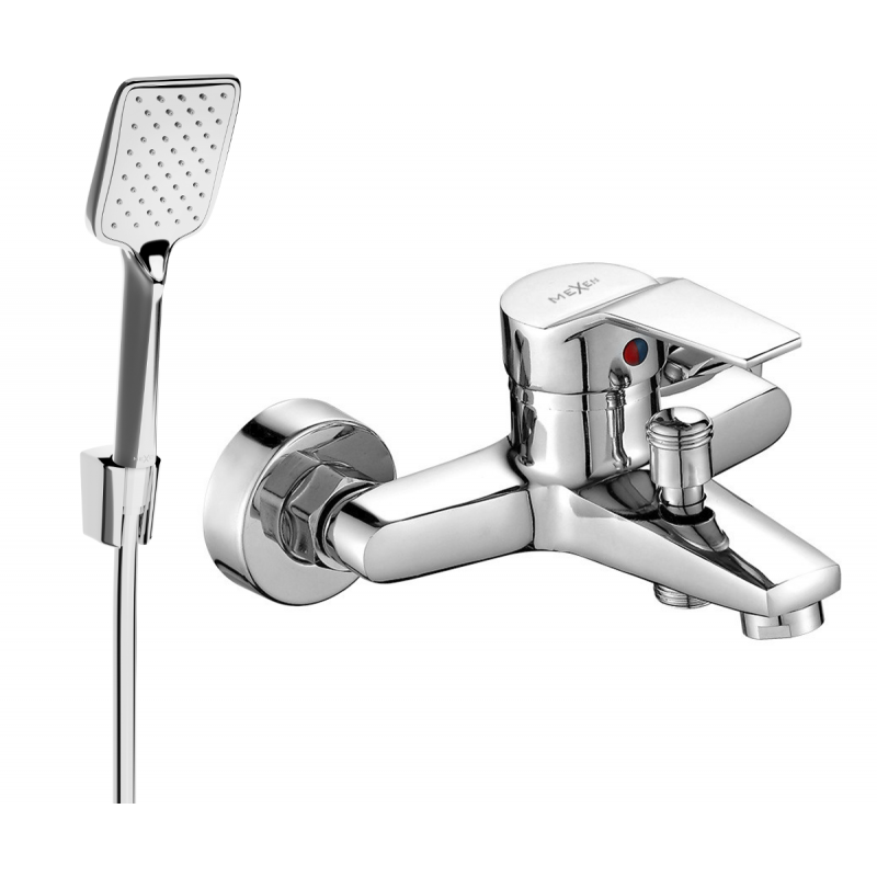 Mexen Caro R62 bathtub mixer tap with shower head, Chrome - 74663R62-00
