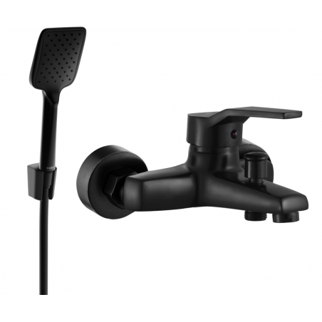 Mexen Caro R62 bathtub mixer tap with shower head, Black - 74663R62-70